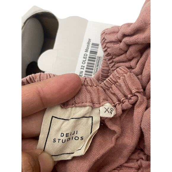 Deiji Studios Linen Sleep Shorts Casual in Dusty Pink Womans XS - Picture 7 of 8